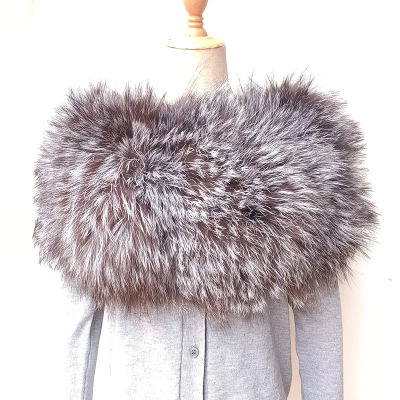 Women Winter Warm Genuine Fox Fur Shoulder Warmer Fashion Luxury Female Genuine Fur Poncho Fluffy Beautiful Natural Fur Scarf