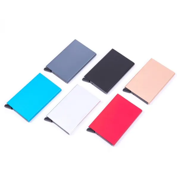 Free Sample Aluminium Alloy Custom Logo Wallet RFID Money Clip  Card Holder For Women