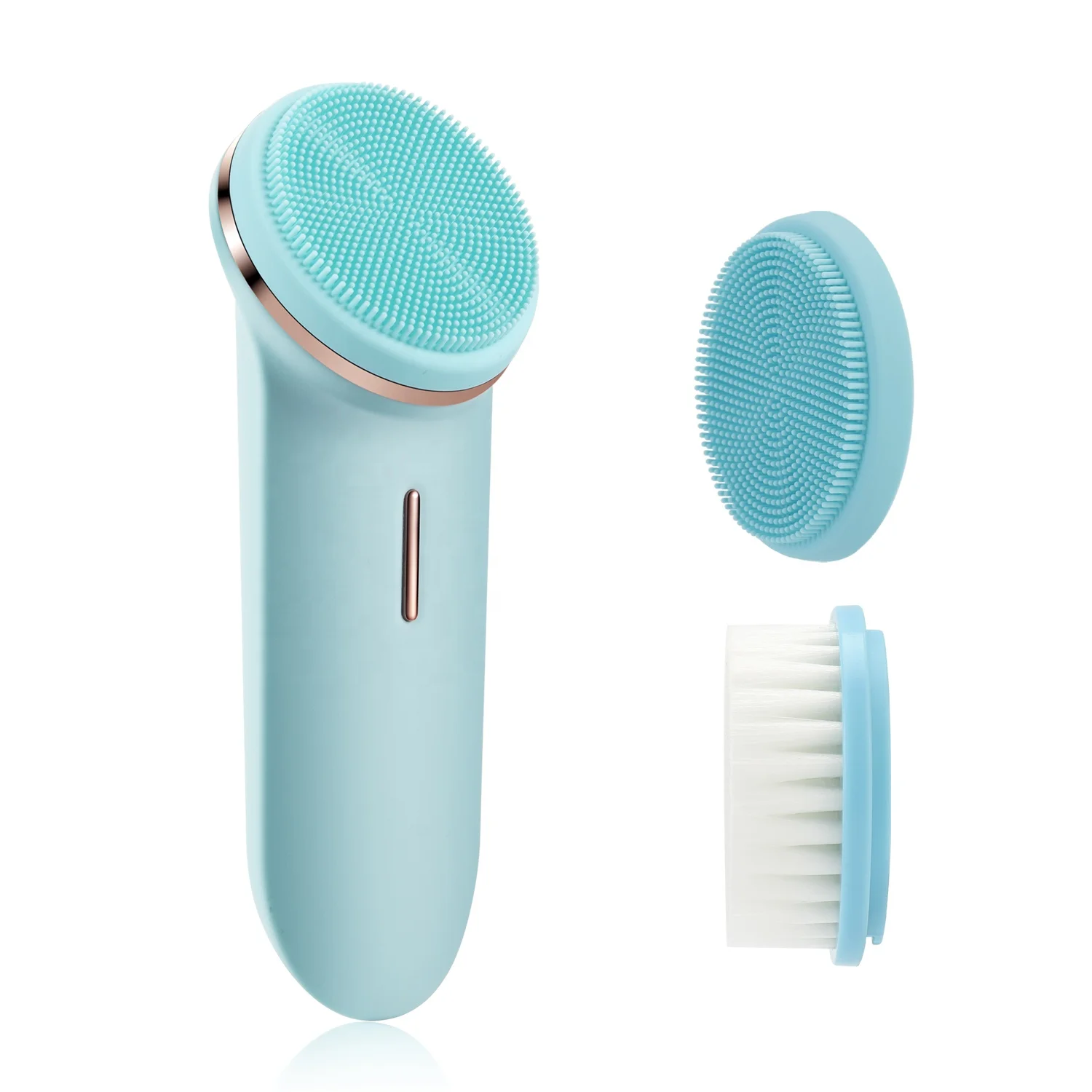New Design Acoustic Wave Magnetic Massage Silicone Facial Cleaner Sonic Face Cleansing Brush
