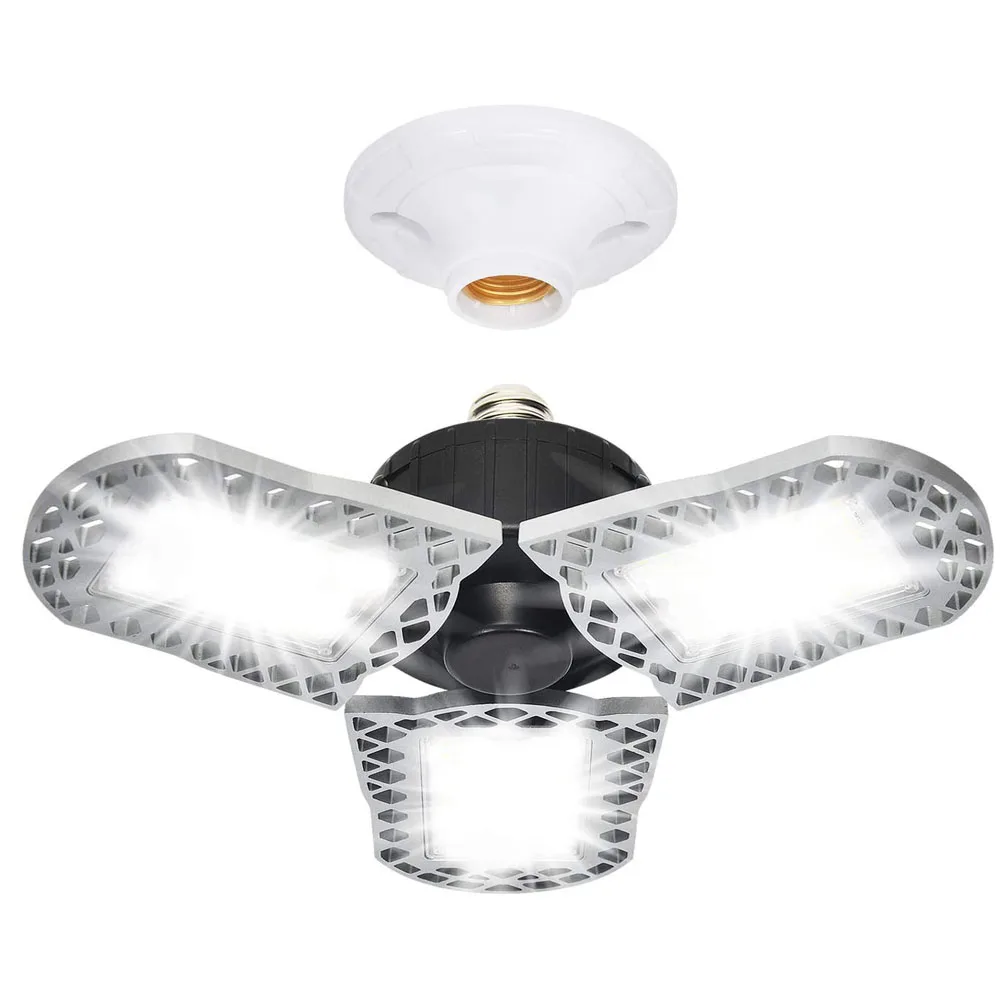 Новинка! 60 Вт алюминиевый цоколь свет с регулируемым многопозиционная панели 6500LM для гаража