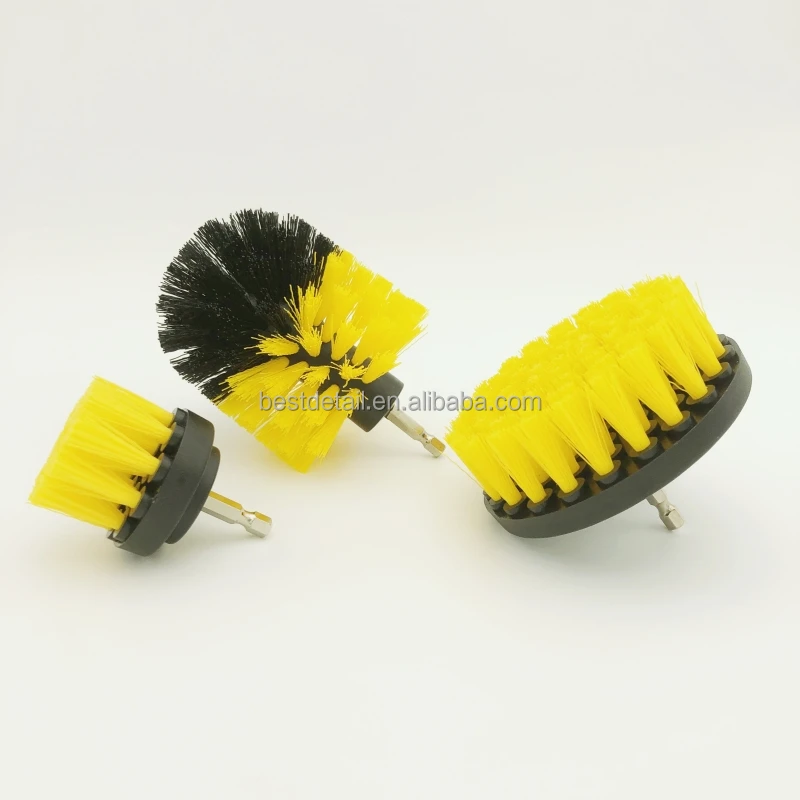New 3 Pack Car Tire Wash Cleaning Drill Brush Set Clean for Grout Tiles Sinks  Bathtub  Bathroom  Kitchen
