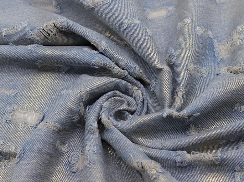 2024 New Design Denim Fabric High Quality Camouflage Coloured  Printed  Reflective Denim Fabric Roll