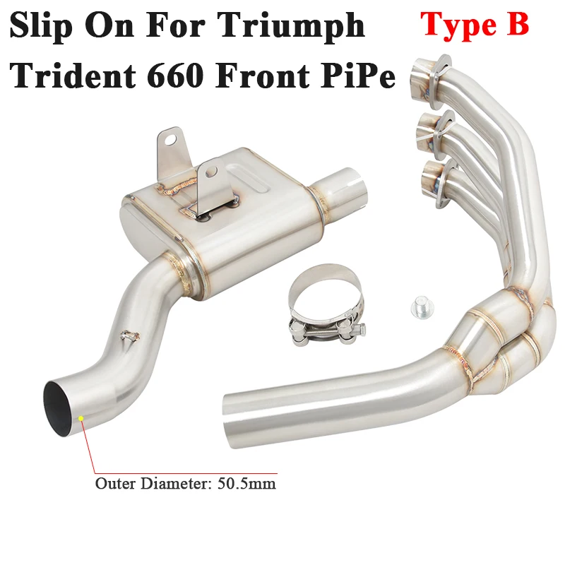 Выхлопные системы для мотоцикла Triumph Trident 660 Модифицированная нержавеющая сталь передняя средняя звеньевая труба