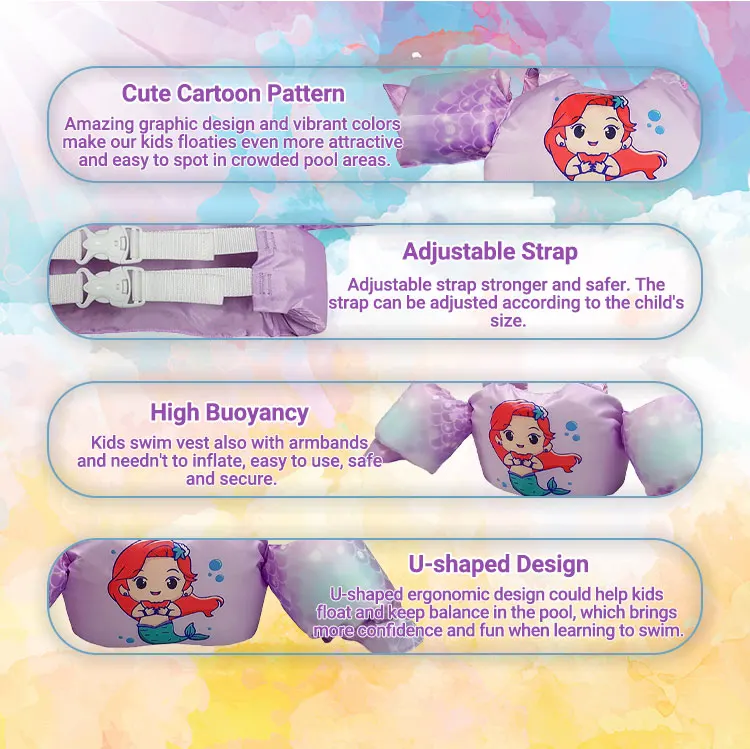 Life Jackets Kids Swimming Life Vest Child Armband Float Device Arm Ring Buoyancy Aid Swim Vest