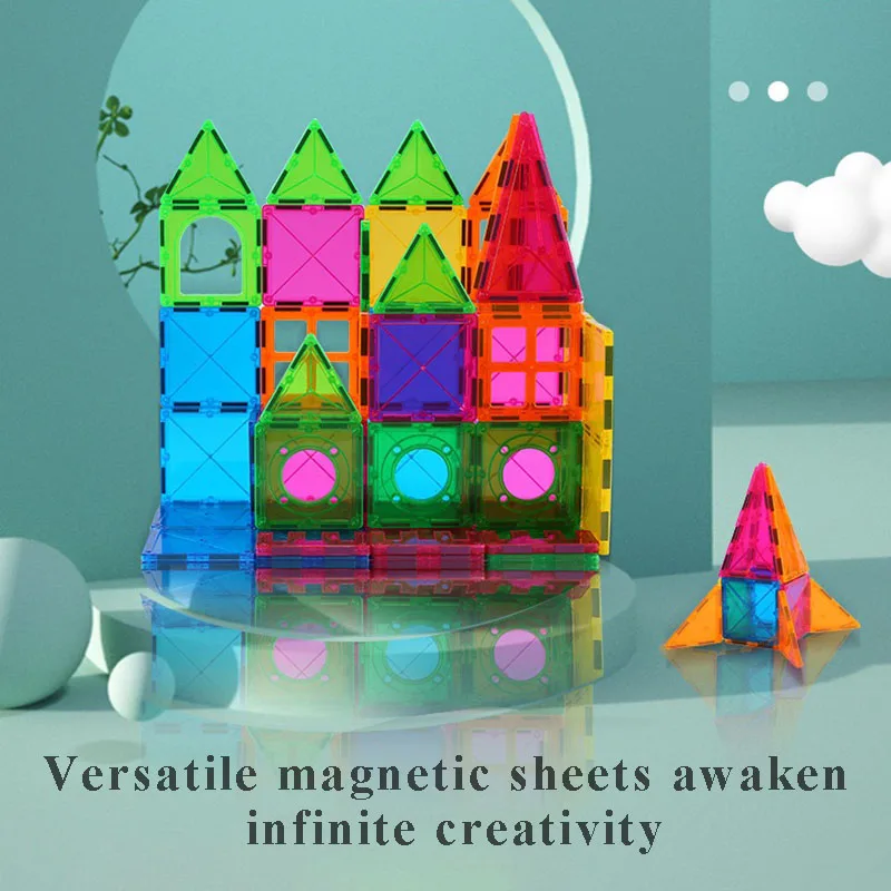 Creative 3D Colorful Window Puzzle Magnetic Tablets Strong Magnetic Kids Building Block Toy Set Developing Boy Girl Intelligence