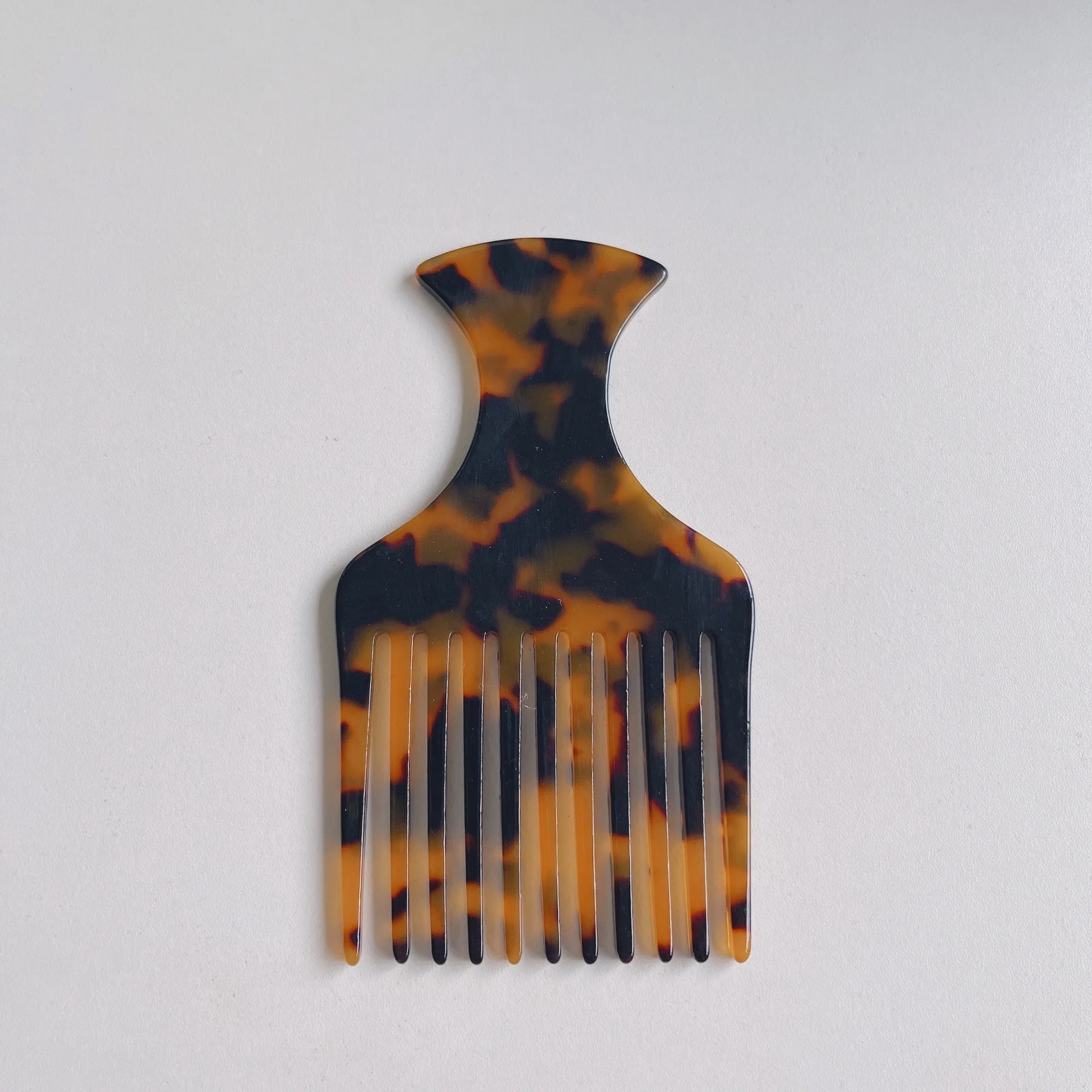 DRS Africa Textured Tortoiseshell Acetate Anti-Static Hair Afro Pick Comb