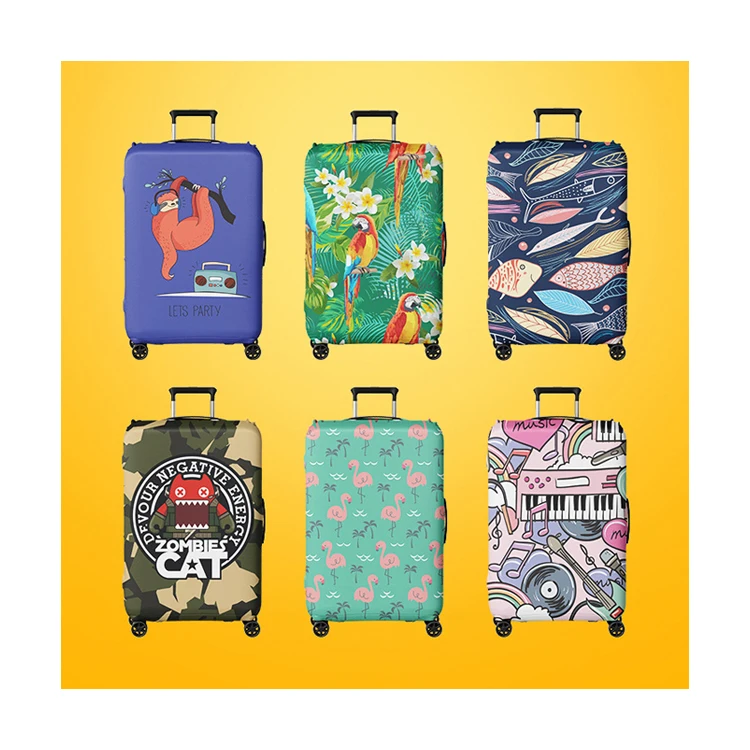 Travel Accessories Suitcase Cover Elastic Fabric Luggage Colorful Print Luggage Protective Cover Anime Trolley Case Dust Cover