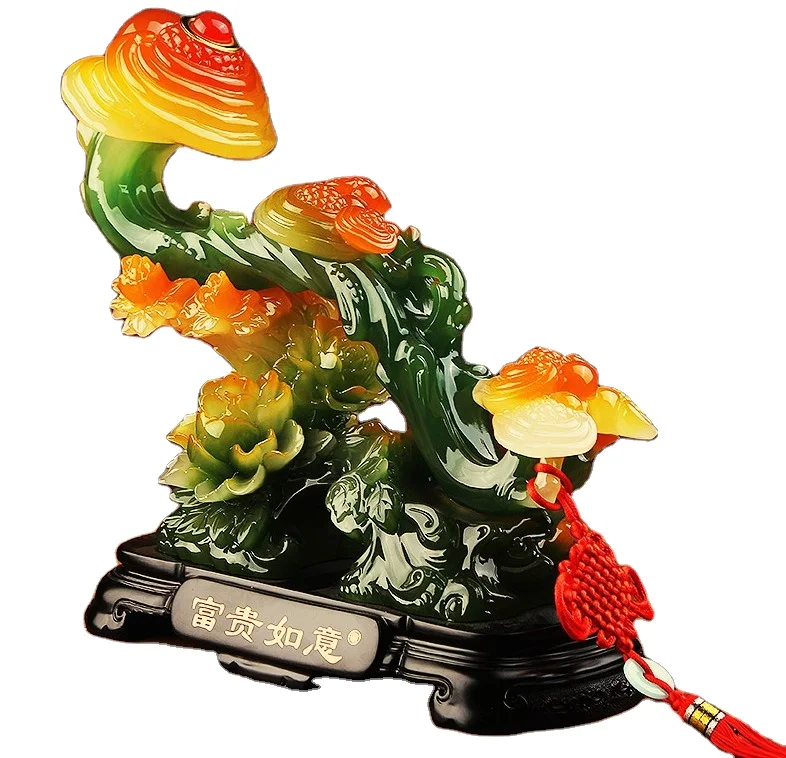 2022 High Quality Custom Made Feng shui Mascot Home Decoration Ruyi Resin Statue Ru Yi Home Decoration Resin Sculpture