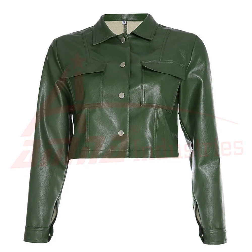 Wholesale Ladies Short Crop Leather Jacket Real Soft Leather Crop Jacket For Women