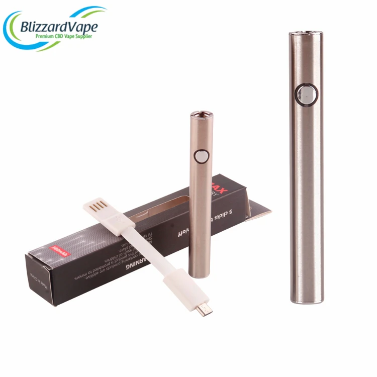 Blizzard Wholesale Max Vape Cartridge Battery Pen 380mah Adjustable Voltage 510 Thread Vape Pen Battery