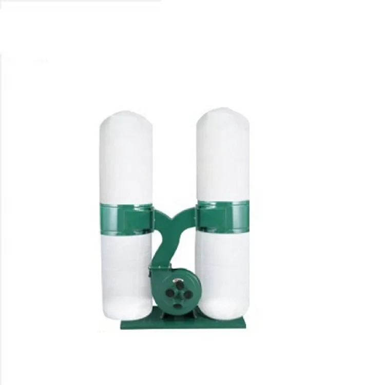 Woodworking industry dust collector double barrel type 3kw MF9030 two cloth bags two barrels