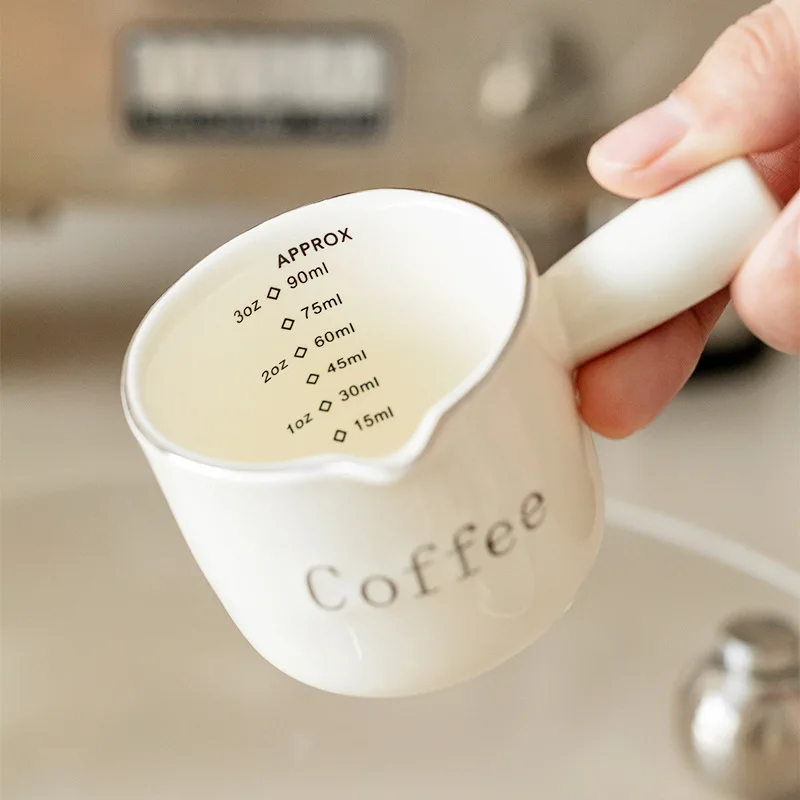 High-end Exquisite Ceramic Coffee Measuring Cup with Scale Extract Mug Small Milk Cup High Appearance Level Espresso Cup