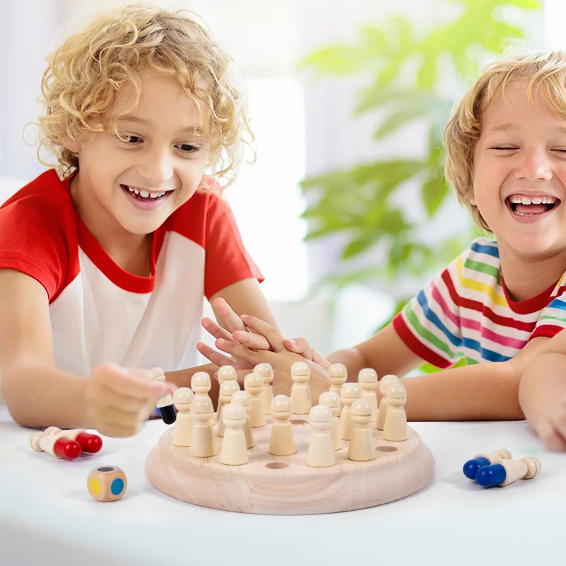 Early Childhood Unisex Montessori Memory Chess Puzzle Toy Educational and Intelligent Games Popular for Play and Study