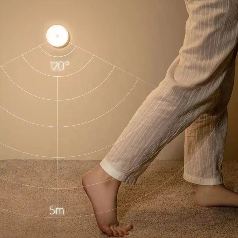360 degree rotating magnet base angle adjustable wireless motion sensor led cabinet lights touch control led night light
