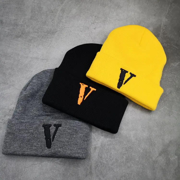 New Products Most Popular 100% Acrylic Custom Logo Winter Knitted Cap Custom Embroidered Beanie