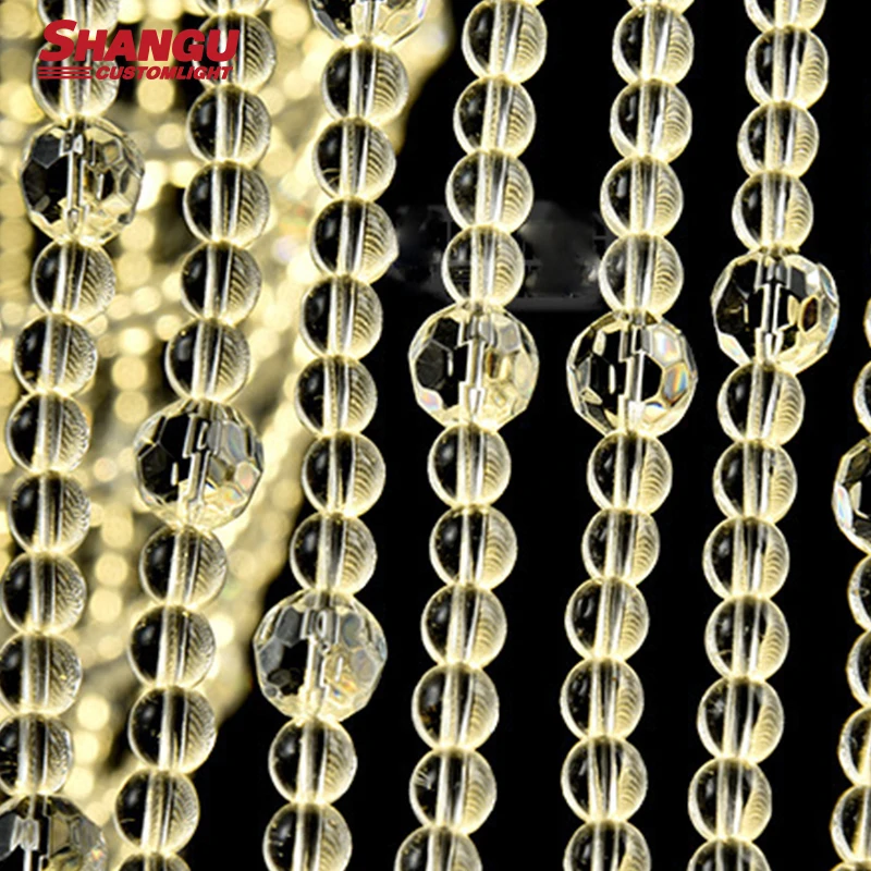 Modern Large Hotel Elegant Large Luxury Beaded Crystal Chandelier Custom Large LED Chandelier Light