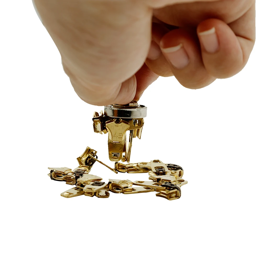 Brass YG slider Pass needle detector test with high quality or low quality Jeans auto-lock Brass YG slider For your choosing