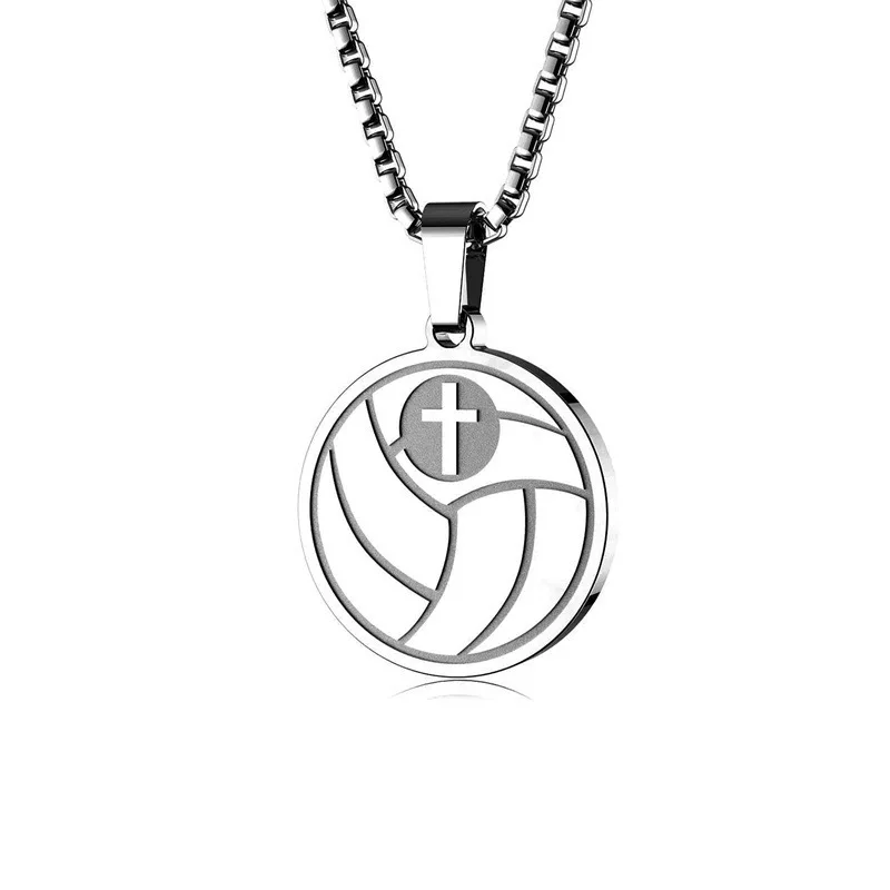 Hot selling stainless steel basketball sports style ball pendants, necklaces, high-end accessories wholesale