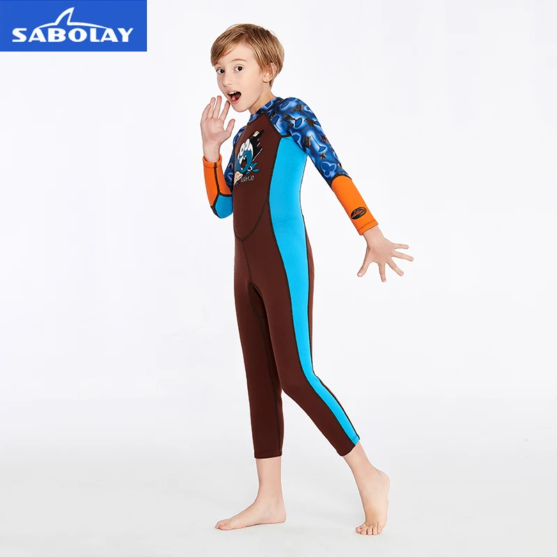 Новый дизайн 2021, детский комбинированный теплый неопреновый гидрокостюм на молнии для мальчиков с защитой от солнца, свободный гидрокостюм для дайвинга