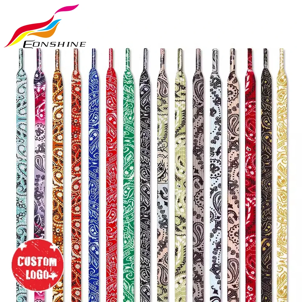 Custom Printed Flat Shoelace Bulk Thick Shoe Laces Pattern Branded Bold Animal Print Shoelaces