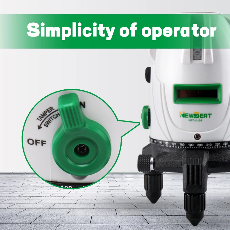Industrial 5-Line Green Beam Self-Leveling 360 Rotary Laser Detector Battery Operated Laser Levels