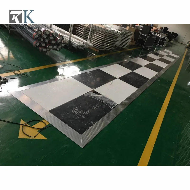 Acrylic Glossy Black led dance floor rental With mixed Red/Green/White/Blue leds