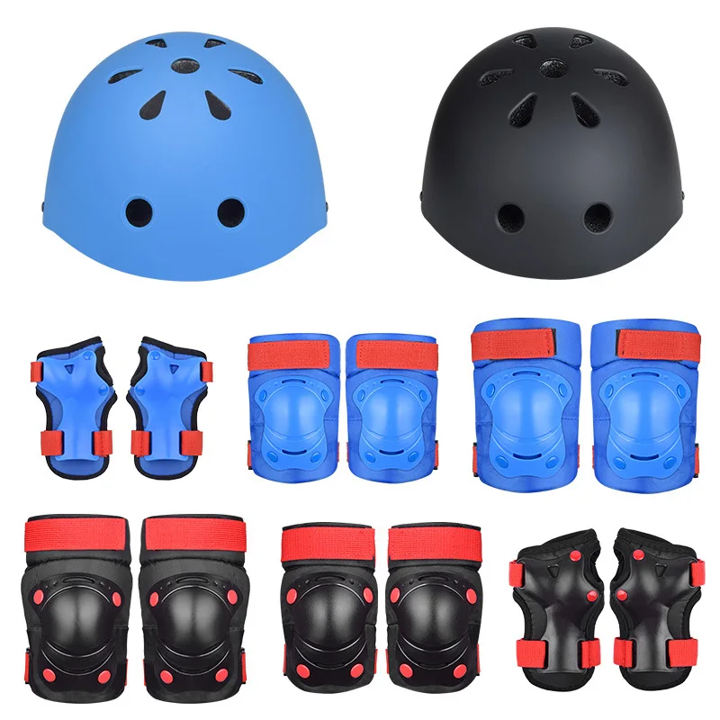 Safety Helmet Sports Safety Kids Knee/Elbow Pads Wrist Guard Helmet Wrist Elbow Knee Protective