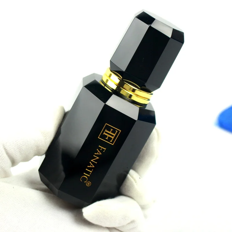 Top Grade Black Perfume Essential Oil Crystal Bottles India Attar Bottle With Logo Custom