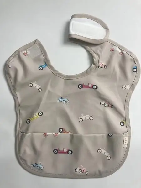 Customized Baby Bibis Pu Outlet New Fabric Pu Baby Sleeveless Bibs Easy To Clean Waterproof Apron For Feeding Drawing Playing