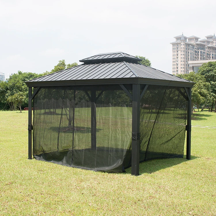 Usados 10X10 12 14 Ft Custom Fabric Colour Prefab Pavilion Shalter Iron Aluminium Garden Gazebo Tent Outdoor