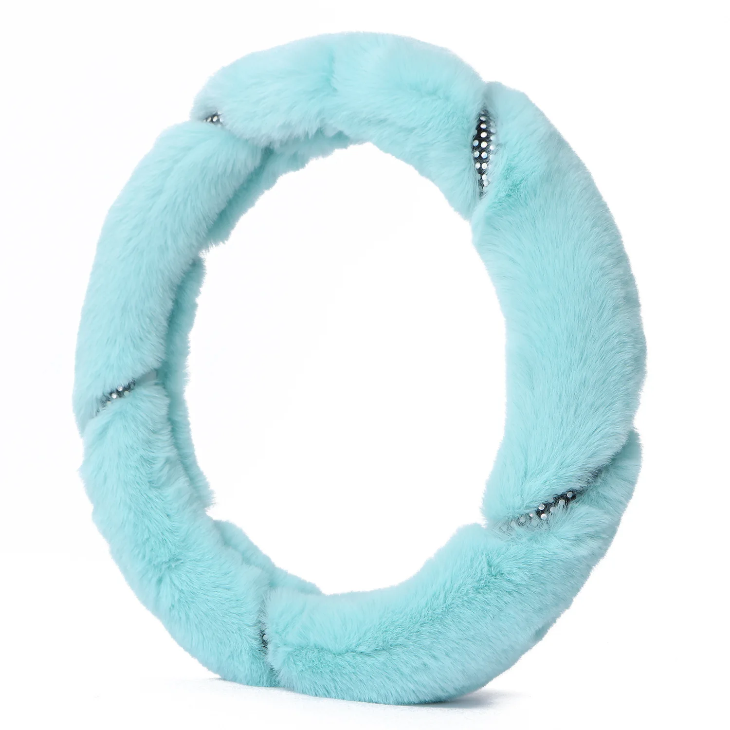 Protector rosa peludo lindo del volante del coche de la felpa del invierno Universal vendedor caliente