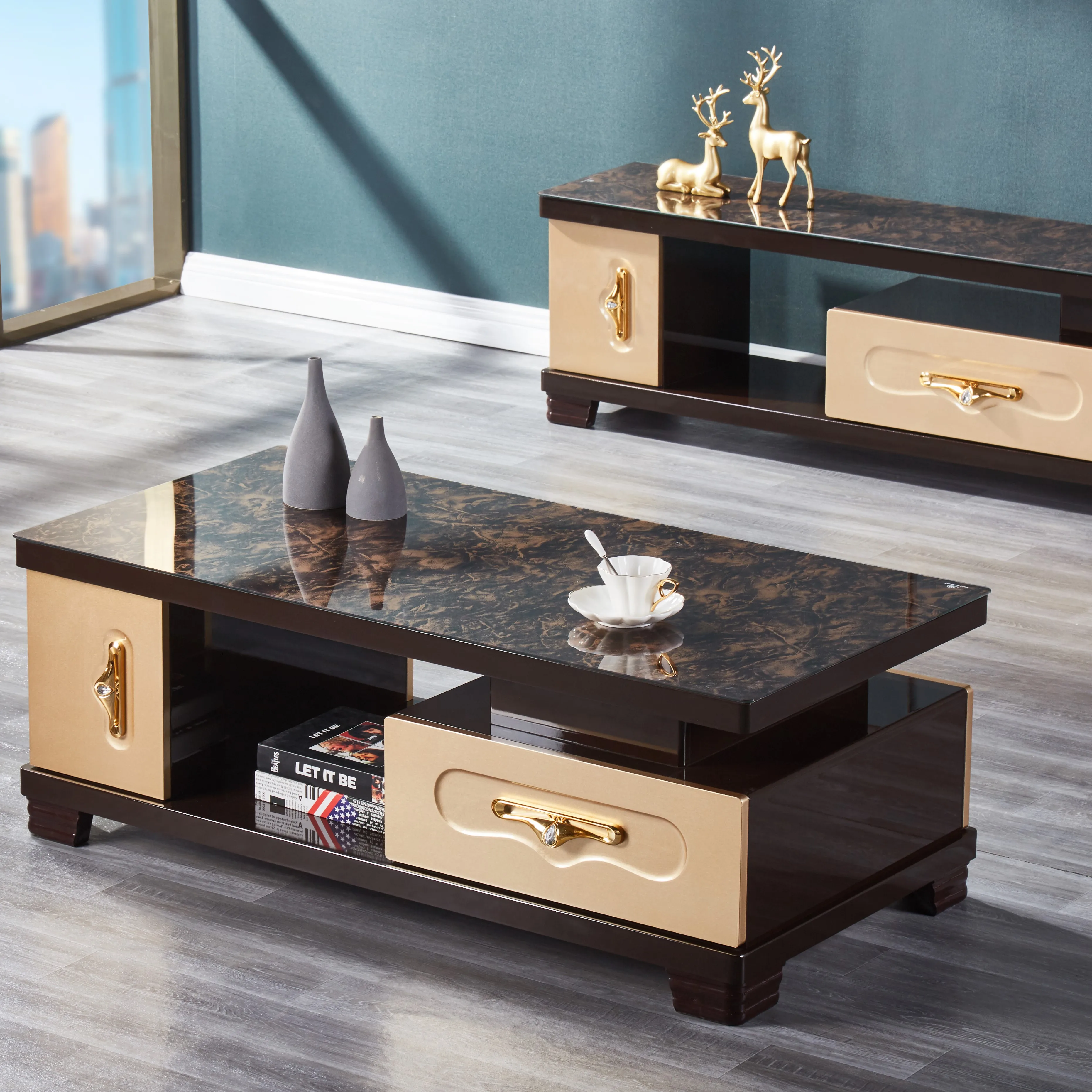 Деревянный чайный столик в африканском стиле, журнальный столик для гостиной, дивана, центрального стола со стеклянной крышкой