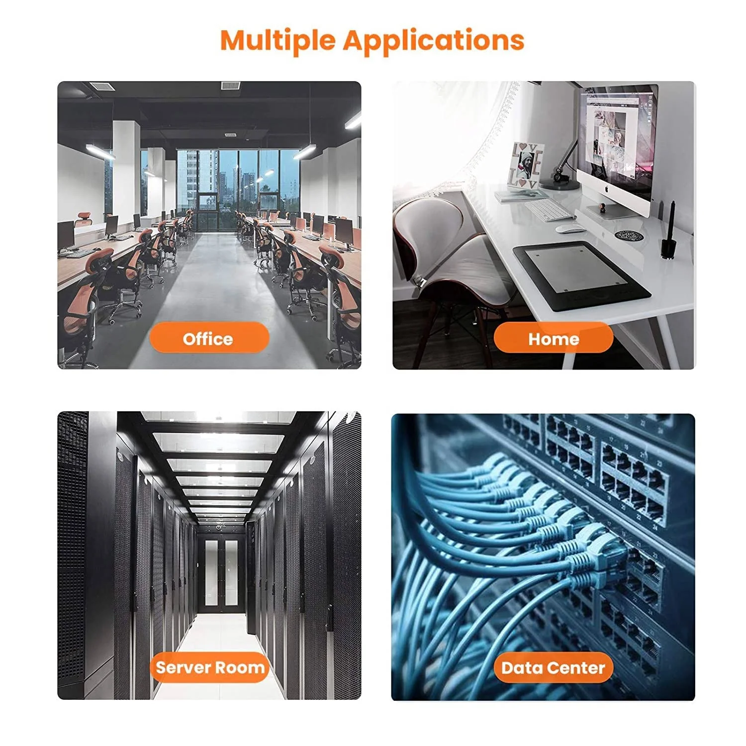 8P8C Cat5E Cat5 Ethernet Lan Cable RJ45 Connector Computer Cable for PC Mac Laptop