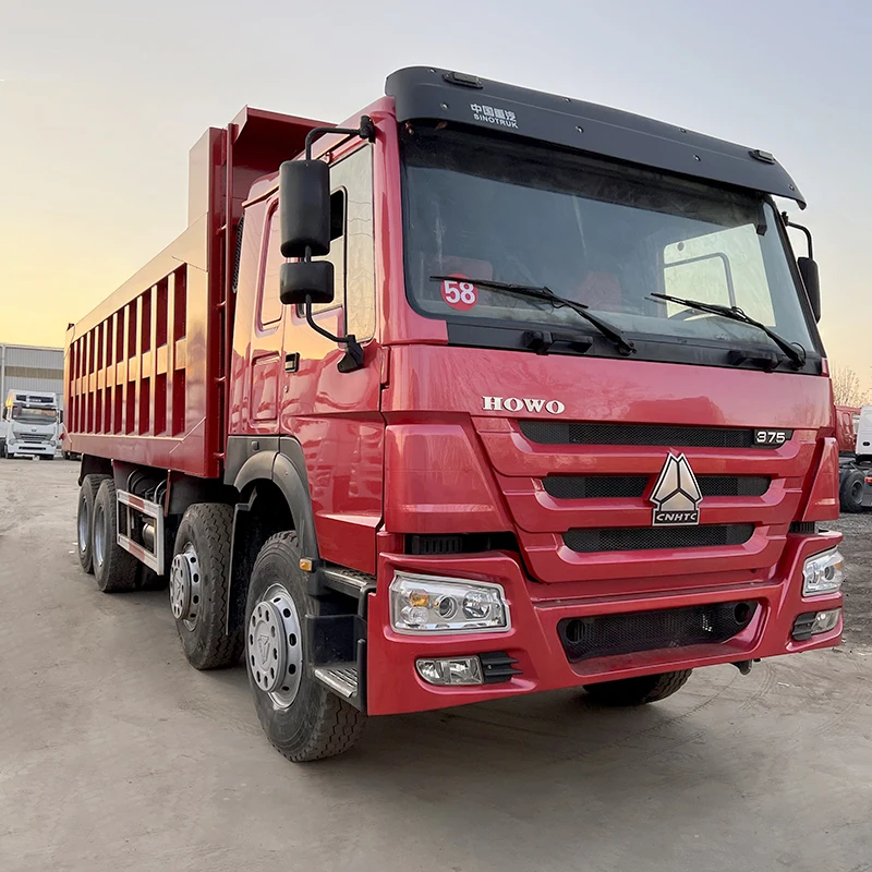 low price cheap howo 8x4 dump truck second hand 375 hp diesel heavy duty truck