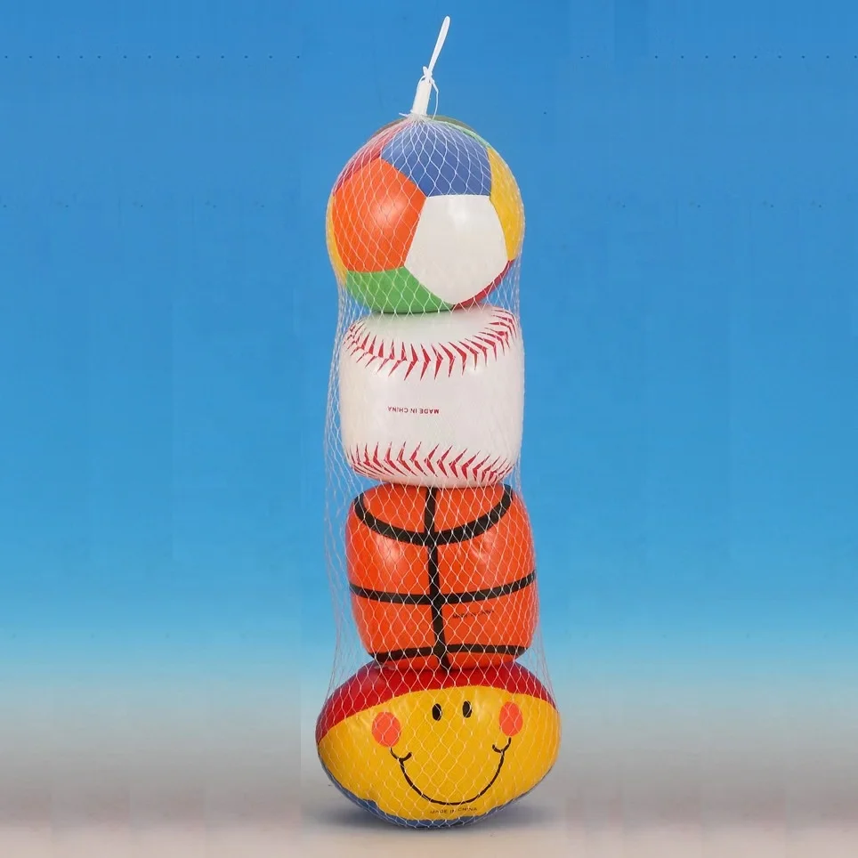 Custom Stuffing Cotton Sport Ball Set PVC Baby Toy Balls Filled PP Soft Sports Ball For Kids
