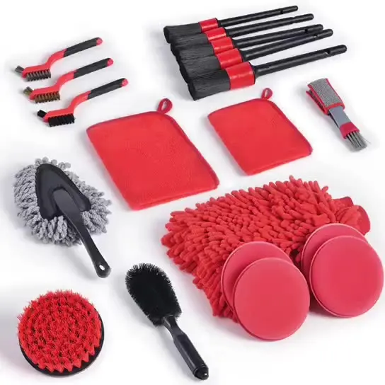 19 Pcs Car Detailing Kit Internal and External Tool kit Drill Brush Set for Cleaning