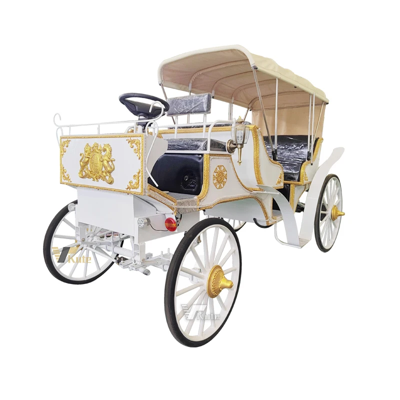 Luxury four wheels sightseeing electric royal horse carriage for sale