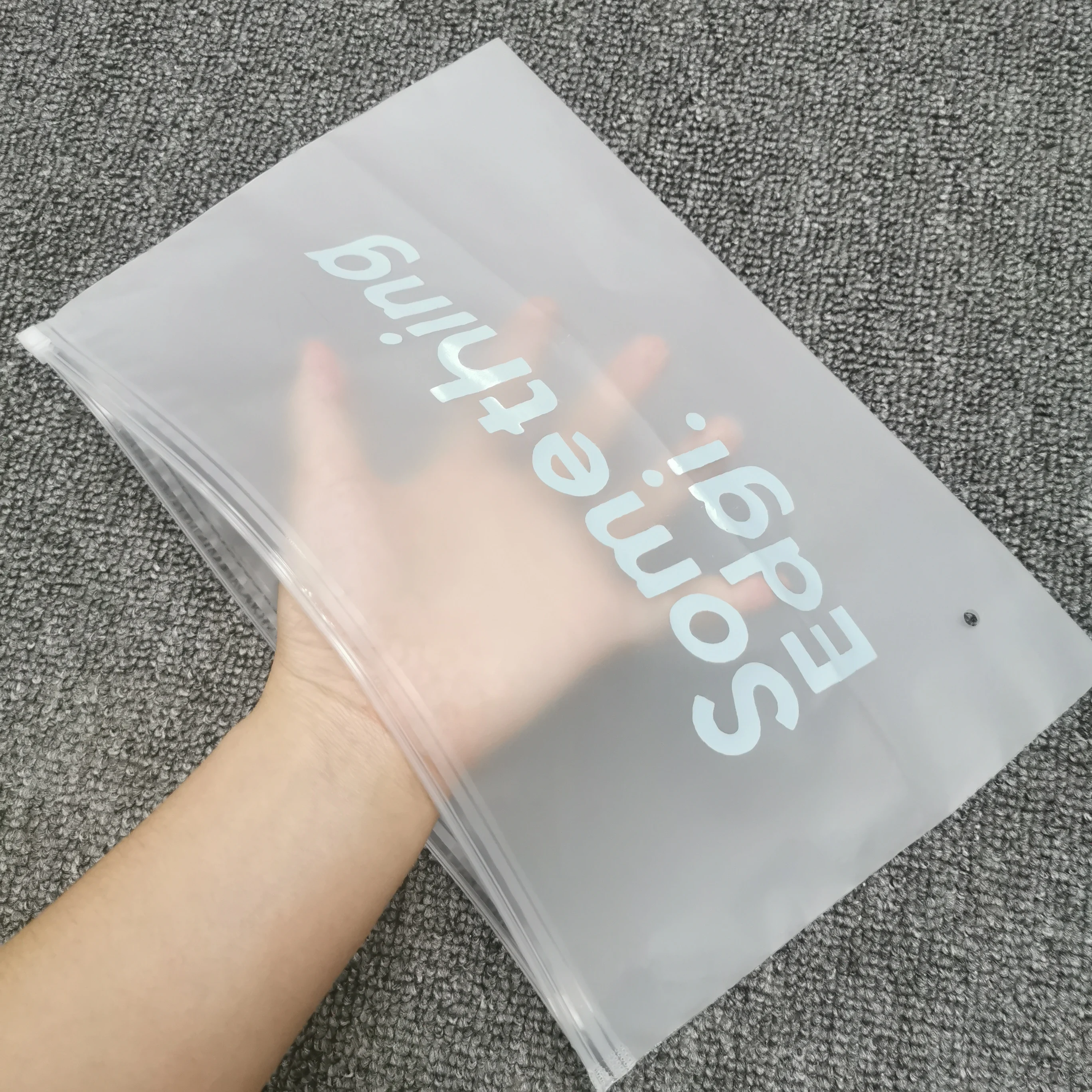 Custom Logo Underwear Swimwear EVA Packing Bags Frosted  Zipper  Lock Bag For Garment