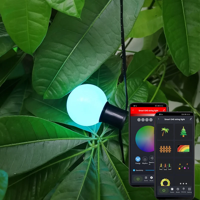 Рождественские Уличные светильники обновление RGB изменение цвета Музыка syn садовые светодиодные поддержка app дистанционное