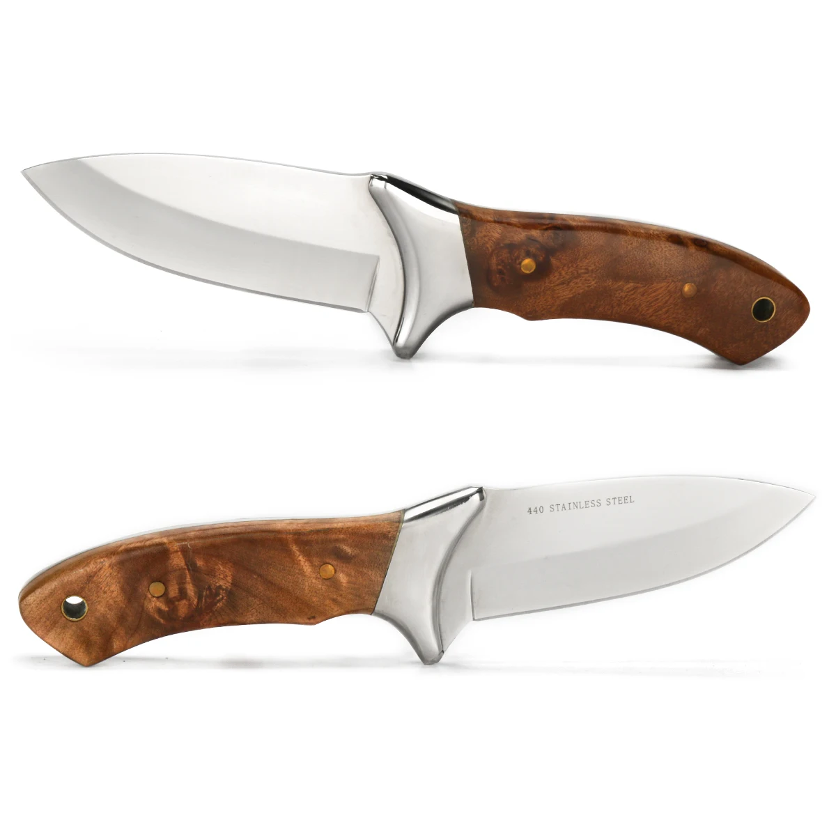 NEW outdoor fixed blade knives wood handle hunting EDC knife