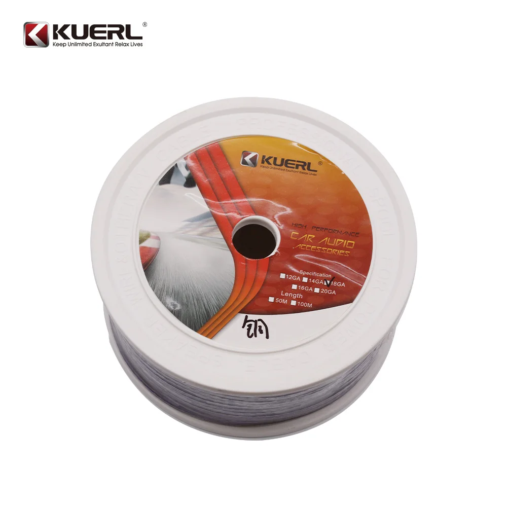 Purple wholesale color pure copper speaker cable 16GA/18GA car audio oxygen-free copper audio speaker cable roll audio cable