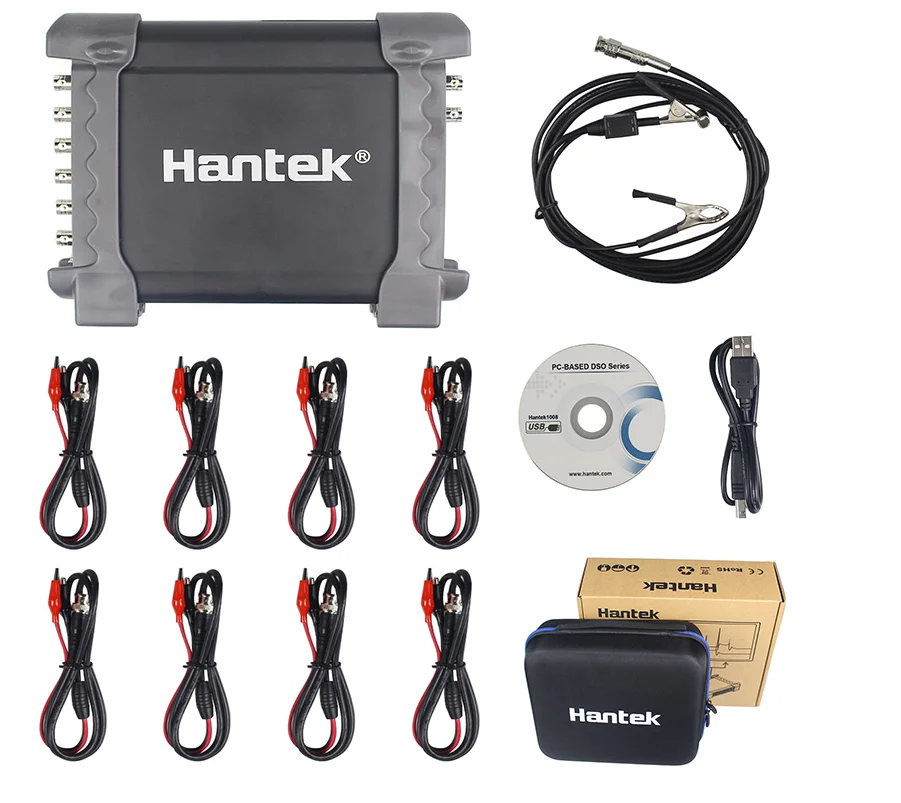 Hantek 1008c 8 Channels Vehicle Testing Automotive Oscilloscope With Ignition Probe