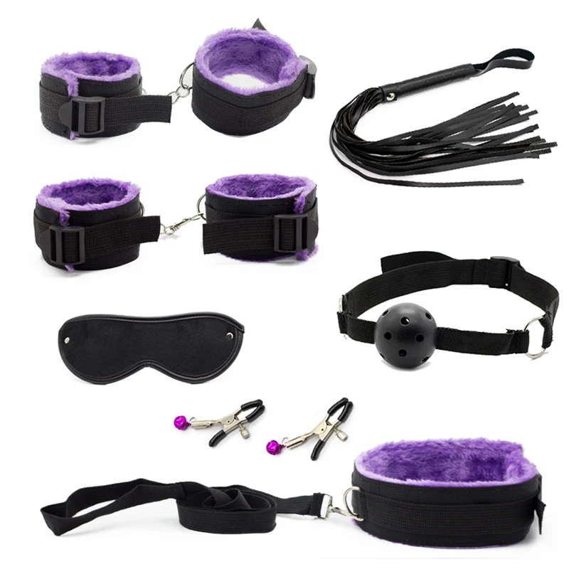 7 pcs Bondage Gear BDSM Restraint Handcuffs Sex Toys for Couples Flirting Adult Slave Game Sex Product