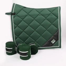 Wholesale Equestrian Suppliers Competition Saddle Blanket Equine Cohesive Bandages Polo Wraps Dressage Saddle Pad Set