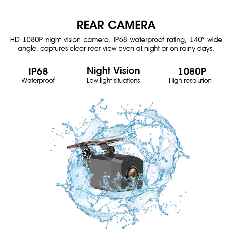 mobile app interconnection dvr for car dvr rearview mirror G-Sensor Hd Dvr with Dual lens dash camera records