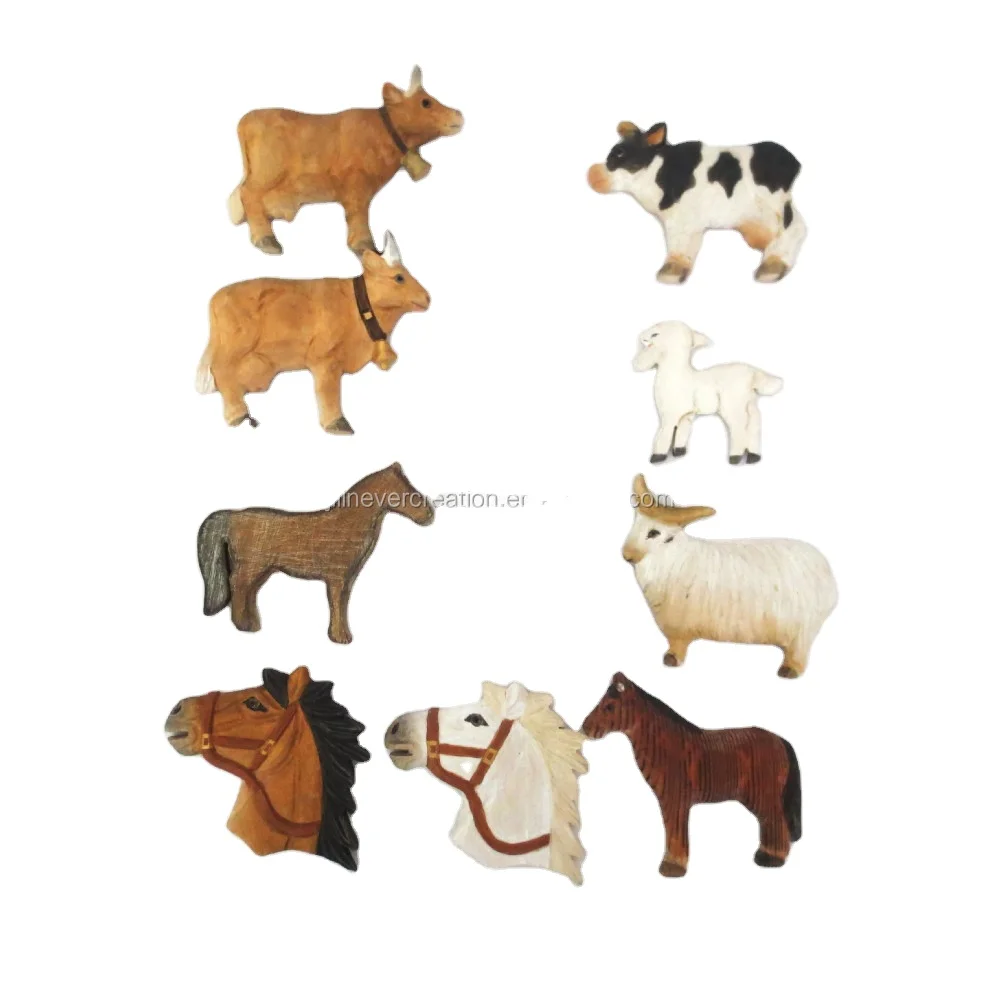 best selling wood caving crafts wooden animal rooster magnet custom fridge magnet