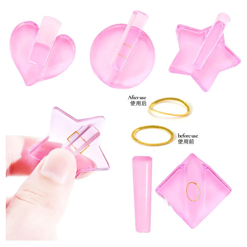 Women Nail Slice Rivet Curve Model DIY Nail Star Heart Shape Metal Press Nail Embossing Mould