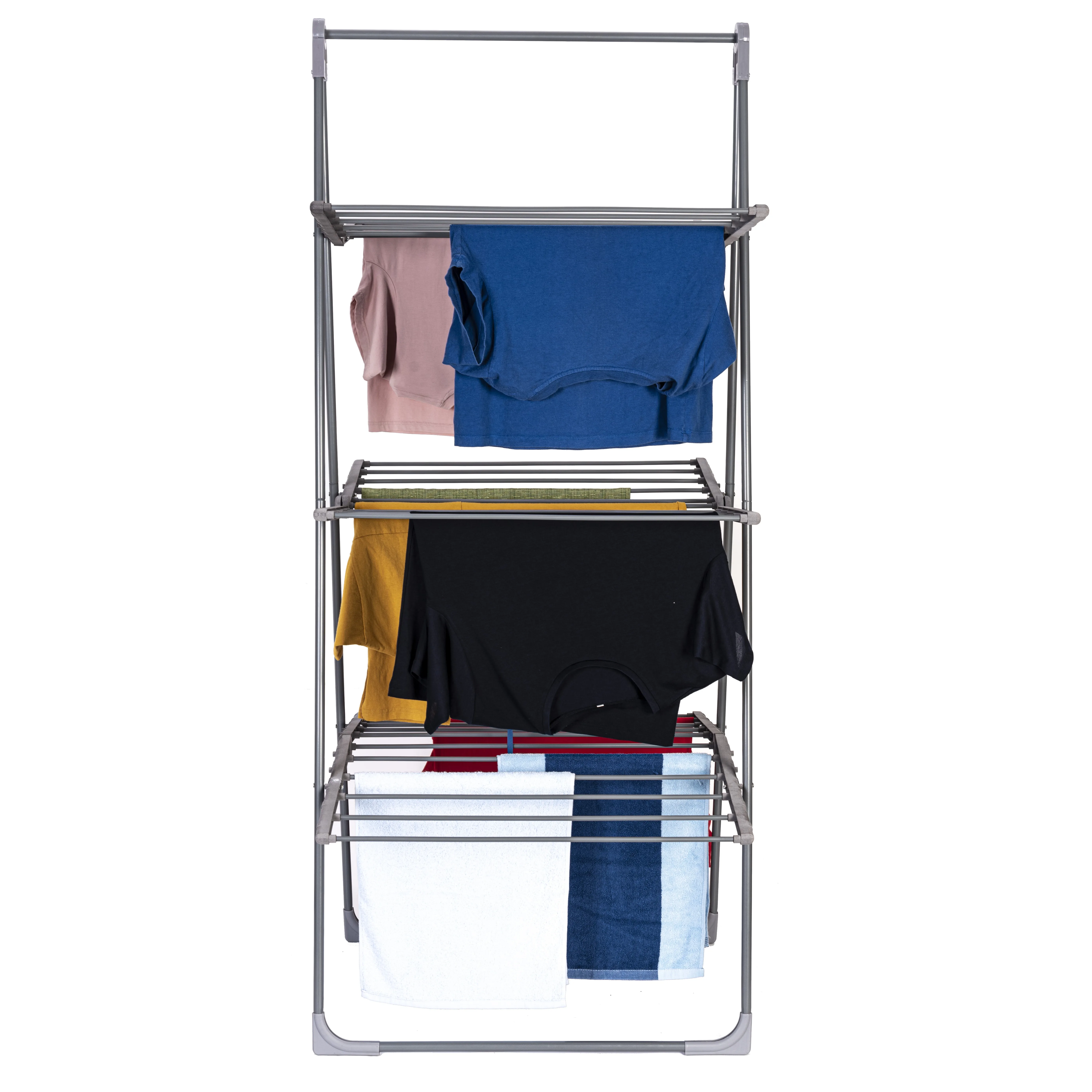 3 Tier Folding Cloth Drying Rack With Shelves Dryer For Clothes Hanging Cloth Rack
