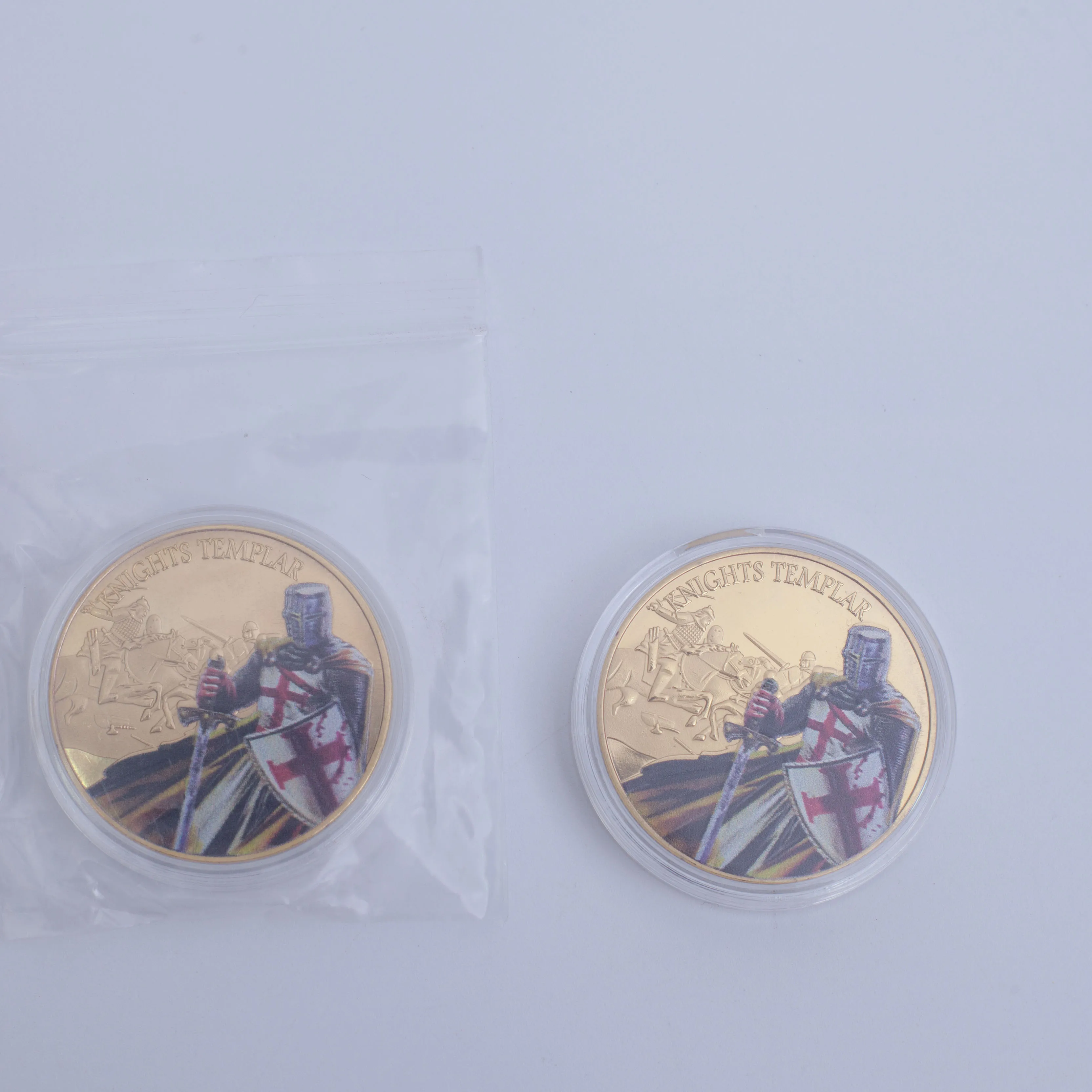 Templar Knight Commemorative Coin Samurai Coin Commemorative Medal Relief Colored Metal Crafts Customization