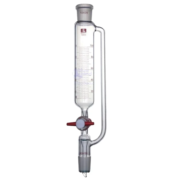 Лабораторная труба из боросиликатного стекла, используется для преподавания химикатов, стеклянный поршень из ПТФЭ, воронка с постоянным давлением